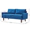 Homeroots Blue Velvet Modern Tufted Modular Sofa 473440 - alternate 3