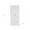 Homeroots 63in Classic White Pantry Cabinet with Two Full Size Doors 403762 - alternate 3