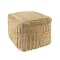 Homeroots 18" Natural Jute Blend Cube Striped Pouf Ottoman 551561 - alternate 7