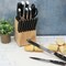 Oster Ginley 18 Piece Stainless Steel Cutlery Set in Black with Pinewood Block 144313.18 - alternate 5