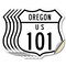 Signmission Oregon Route Marker Shield Sign Us 101, 4 inch X 4 inch, Vinyl Decal, 5PK SHI-D-5PACK-4-427 - alternate 1