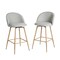 Homeroots Set of Two 27" Gray and Oak Fabric and Metal Low Back Counter Height Swivel Bar Chairs, 2PK 719346 - alternate 1