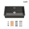 Wrightmaster 30 in. Undermount Single Bowl 20 Gauge Black Stainless Steel Kitchen Sink with Drain ZOR-BL07D331908 - alternate 1