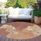 Homeroots 8' Orange And Burnt Orange Round Abstract Washable Indoor Outdoor Area Rug 609174 - alternate 6