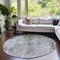 Homeroots 8' Olive Green And Gray Round Abstract Washable Indoor Outdoor Area Rug 587880 - alternate 6
