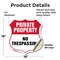 Signmission Private Property Shield Sign No Trespass, 18 Inch X 18 Inch, Vinyl Decal SHI-D-18-454 - alternate 5