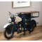 Homeroots Blue and White Metal And Solid Wood Rolling Bar Cart With Wine Storage 489629 - alternate 2