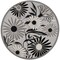Homeroots 5' Black And White Round Floral Indoor Outdoor Area Rug 545010 - alternate 7