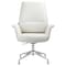 Leisuremod Summit Office Chair in Faux Leather and Aluminum Frame with Adjustable Height and Swivel, White SGO21WL - alternate 1