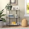 Homeroots 36" Black And Clear Metal and Glass Two Tier Etagere Bookcase 527582 - alternate 7