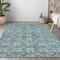 Homeroots 10' X 14' Teal Blue Gray And Gold Floral Washable Indoor Outdoor Area Rug 595996 - alternate 9