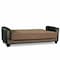 Homeroots 90" Brown Chenille Convertible Futon Sleeper Sofa And Toss Pillows With Storage 607211 - alternate 8