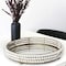 Homeroots 22in Antiqued Gold And White Metal Wood And Mirrored Glass Round Vanity Tray 376042 - alternate 4
