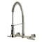 Kingston Brass Double-Handle Wall-Mount Pre-Rinse Bridge Kitchen Faucet, Brushed Nickel GS8188CML - alternate 1