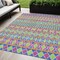 Homeroots 5' X 8' Blush Blue And Lime Green Quatrefoil Washable Indoor Outdoor Area Rug 583205 - alternate 1