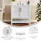 Flash Furniture Vega 36in. Vanity w/Sink, Black Hardware, Soft Close Doors & Open Shelf, Carrara Marble, Wht/Wht FS-VEGA36-WH-HDBLK-GG - alternate 9