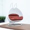 Leisuremod White Wicker Hanging 2 person Egg Swing Chair with Dark Orange Cushions ESCW-57DOR - alternate 8