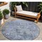 Homeroots 8' Blue And Dark Gray Round Abstract Washable Indoor Outdoor Area Rug 605538 - alternate 1