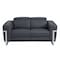 Homeroots 65in Gray And Silver Italian Leather Power Reclining Loveseat 482200 - alternate 1