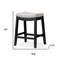 Homeroots 26" White and Black Fabric and Solid Wood Backless Counter Height Bar Chair 632494 - alternate 7