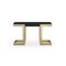 Homeroots 52" Black and Gold Glass Pedestal Console Table 372164 - alternate 5