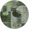 Homeroots 8' Fern Green And Gray Round Geometric Washable Indoor Outdoor Area Rug 604320 - alternate 6
