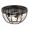 Jonathan Y Lyla 15.8 in. 3-Light Rustic Farmhouse Iron LED Flush Mount, Wood Finished/Oil Rubbed Bronze JYL1308A - alternate 8