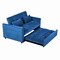 Homeroots 73" Blue Velvet Sleeper Sleeper Reclining Sofa With Toss Pillows 721467 - alternate 1