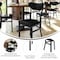Flash Furniture Wright Dining Chair w/500LB Cap Black Steel Frame, Black Vinyl Boomerang Back, Black Vinyl Seat XU-DG6V5BKV-BK-GG - alternate 9