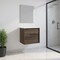 Homeroots 24" Dark Brown Wood Floating Bathroom Vanity With White Sink And Two Drawers 624088 - alternate 4