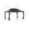 Sunjoy 12 ft. x 16 ft. Black and Grey Steel Gazebo with 2-tier Hip Roof Hardtop A102009141 - alternate 7