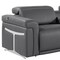 Homeroots 126" Dark Gray Top Grain Leather Reclining Metal USB Sofa 720367 - alternate 5