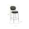 Homeroots Set of Two 29" Green and Gold Faux Leather and Metal Low Back Bar Height Bar Chairs, 2PK 719632 - alternate 5