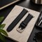 Elegani Hybrid Leather Rubber Band Compatible with Apple Watch 44mm, Black, Silver Buckle QRALGM-BLK-44 - alternate 4