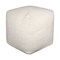 Homeroots 18" Ivory Polyester Cube Outdoor Pouf Ottoman 551568 - alternate 7
