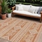 Homeroots 9' X 12' Copper And Ivory Southwestern Washable Indoor Outdoor Area Rug 593664 - alternate 1