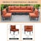 Leisuremod Chelsea 6-Piece Patio Sectional Black Aluminum With Orange Cushions CSBL-6OR - alternate 10