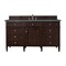 James Martin Vanities Brittany 60'' S Vanity, Burnished Mahogany w/ Parisien Bleu Silestone Top w/ Wireless Charger 650-V60S-BNM-FPBL - alternate 1