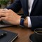 Elegani Band Compatible with Apple Watch 45mm, Dark Blue, Silver, Black, Rose Gold, Yellow Gold Buckle QRPLLS-DBLU-45 - alternate 4