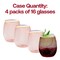 Smarty Had A Party Clear Pink with Gold Elegant Stemless Plastic Wine Glasses (12 oz.), 64PK 3712C-PG-CASE - alternate 6