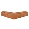 Homeroots Camel Italian Leather Modular L Shaped Five Piece Corner Sectional 532762 - alternate 11