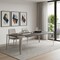 Homeroots 118" Gray and Nickel Wood and Stainless Steel Dining Table 718898 - alternate 1