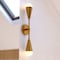Vaxcel Zurich 2-Light Brass Gold Modern Wall Sconce, Cone Shade Bathroom Vanity Fixture W0533 - alternate 6
