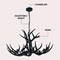 Jonathan Y Eldora 33" 6-Light Rustic Farmhouse Adjustable Resin Antler LED Chandelier, Black JYL6318C - alternate 11