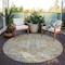 Homeroots 8' Wheat Terra Cotta And Black Round Oriental Washable Indoor Outdoor Area Rug 603799 - alternate 9