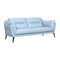Homeroots 87" Sky Blue Leather Sofa With Black Legs 546414 - alternate 11
