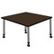 Regency Square Kee Height Adjustable Mobile Classroom Activity Table, 36 in W, 36 in L, Neo Walnut TB3636NWAPCGY - alternate 5