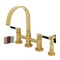 Kingston Brass Bridge Kitchen Faucet with Brass Sprayer, Brushed Brass KS8267DKLBS - alternate 1