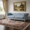 Homeroots 92" Light Blue Linen Chesterfield Wood Sofa 543990 - alternate 8