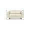 Homeroots 61" Ivory Fabric Sofa With Walnut Legs 641135 - alternate 5